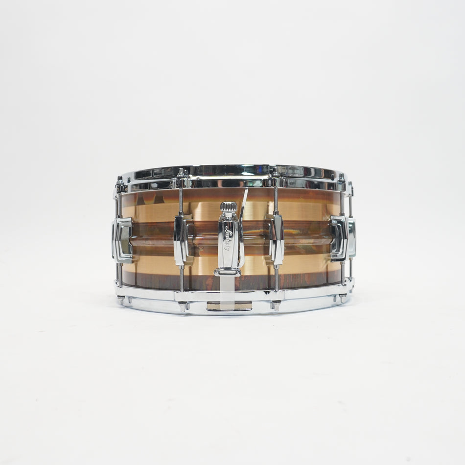 Ludwig Raw Bronze Striped 14 x 6.5''  Snare Drum