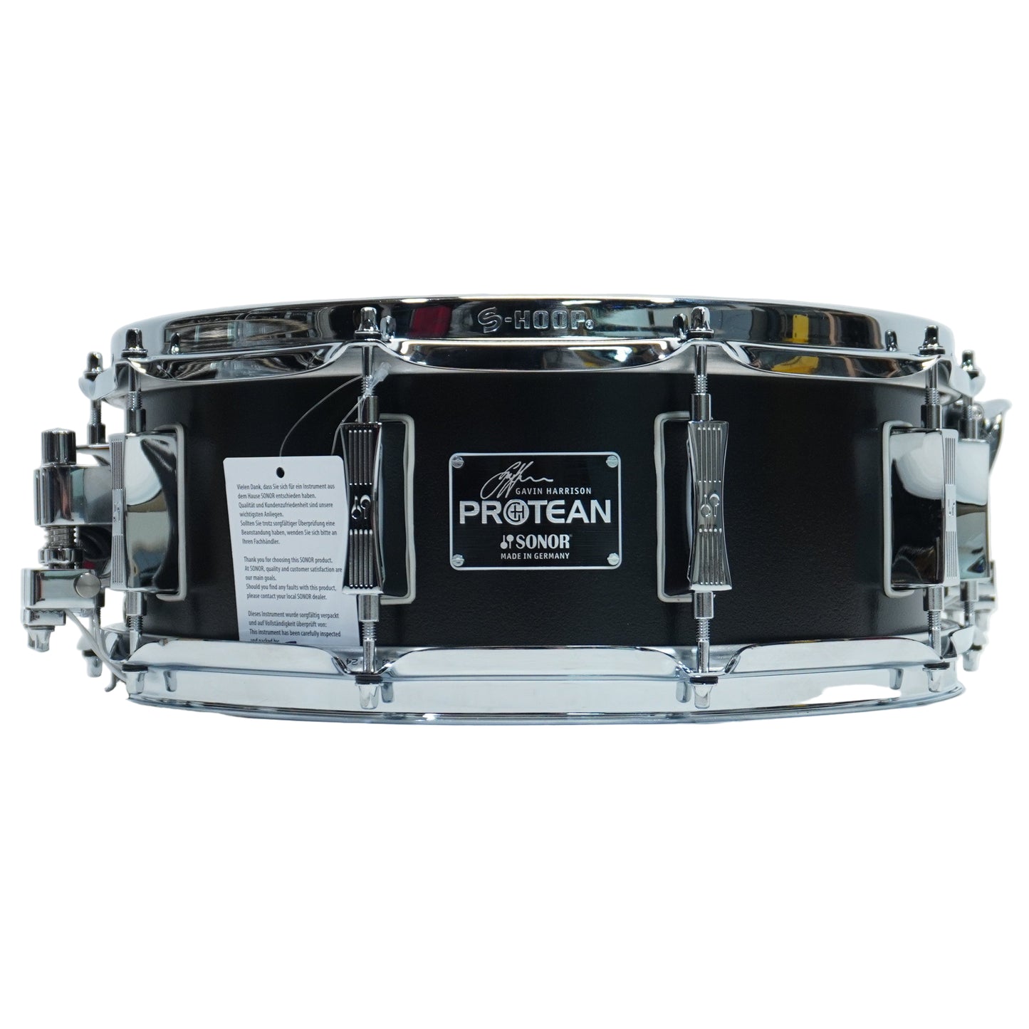 Sonor - Gavin Harrison Signature Snare Drum 14" x 5.25" Standard Edition In Matt Black Lacquer Finish