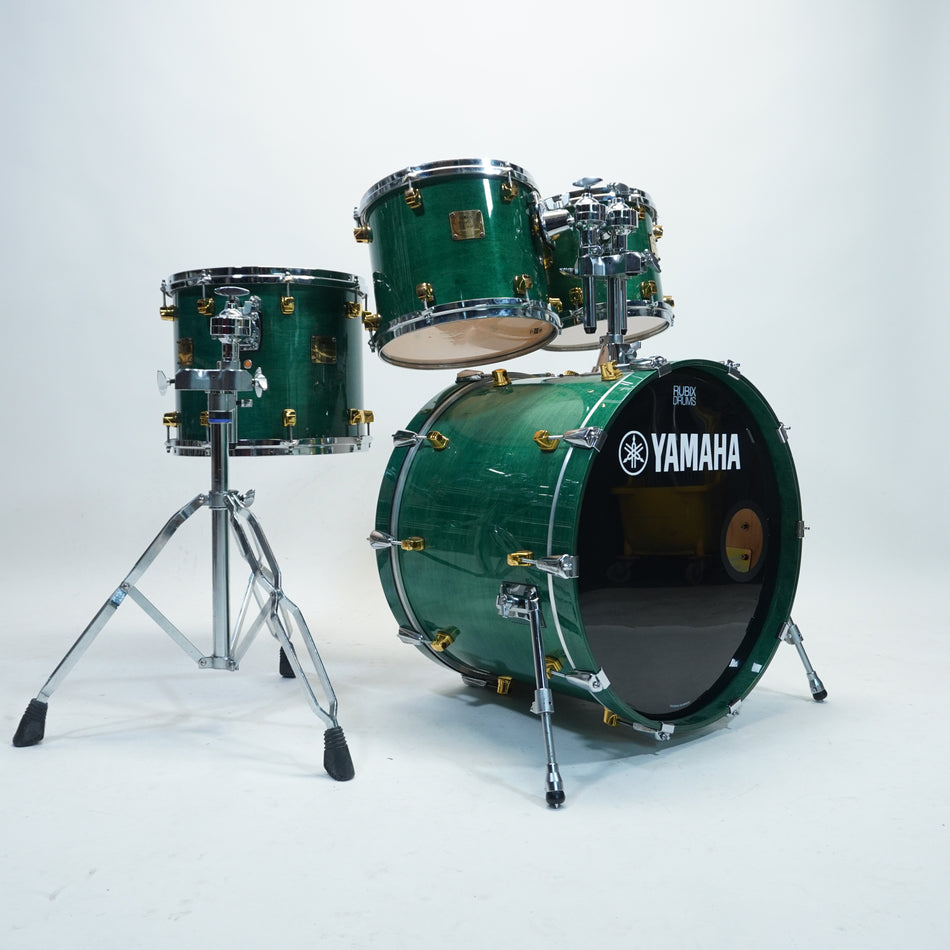 Yamaha 4-Piece Maple Custom Drum Kit in Emerald Green 22,10,12,14