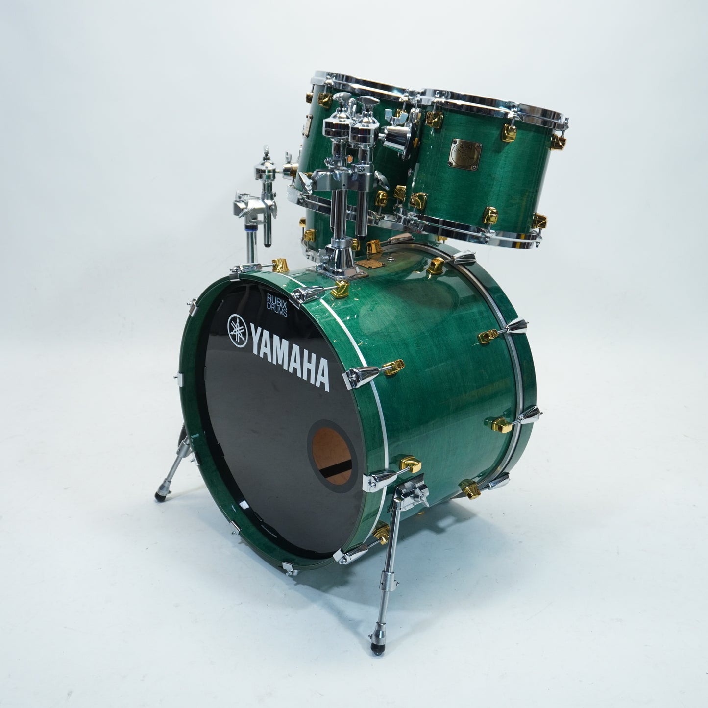 Yamaha 4-Piece Maple Custom Drum Kit in Emerald Green 22,10,12,14