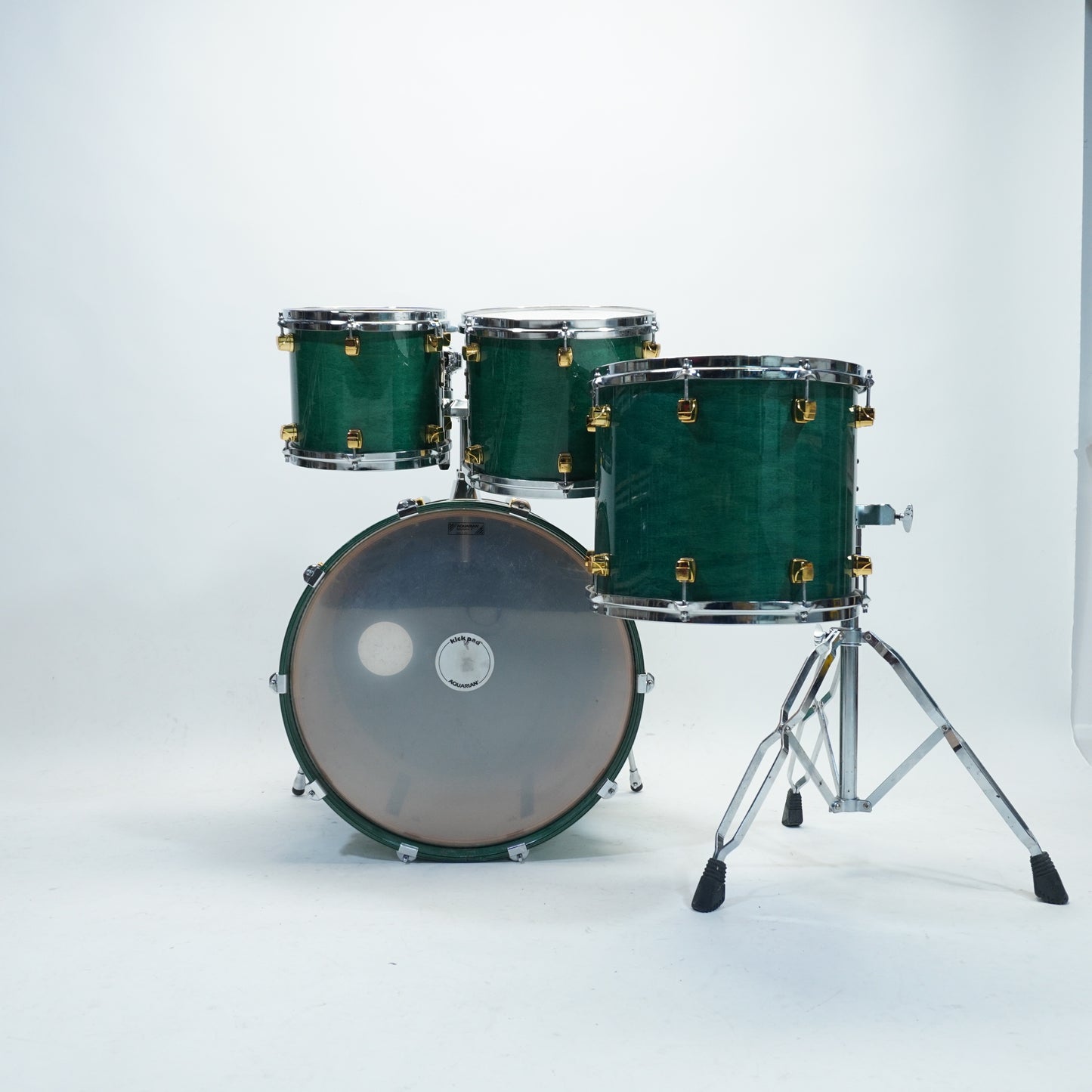 Yamaha 4-Piece Maple Custom Drum Kit in Emerald Green 22,10,12,14
