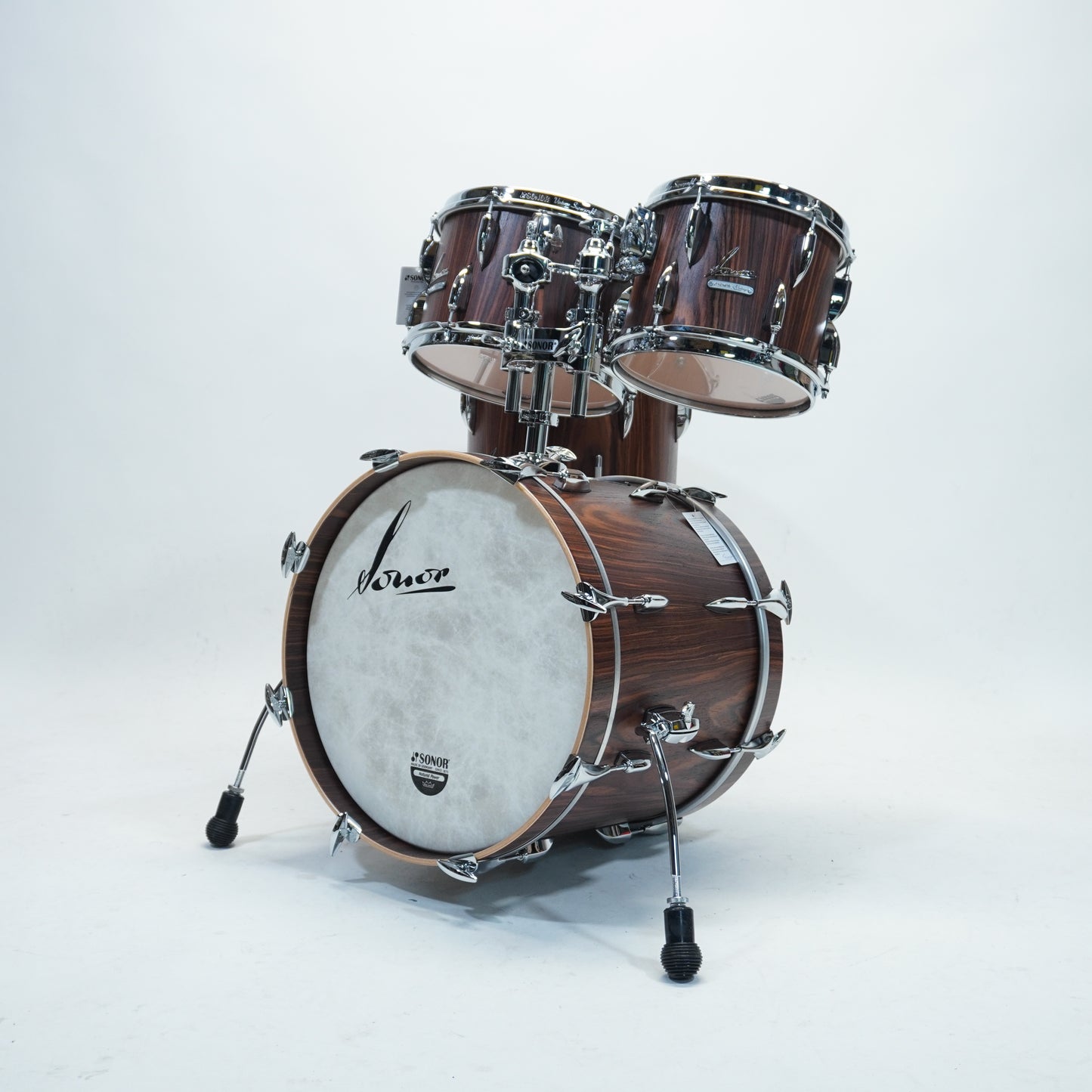 Sonor - Vintage 5 Piece Drum Kit In Rosewood Semi Gloss Finish - 18/10/12/14/14x5.75