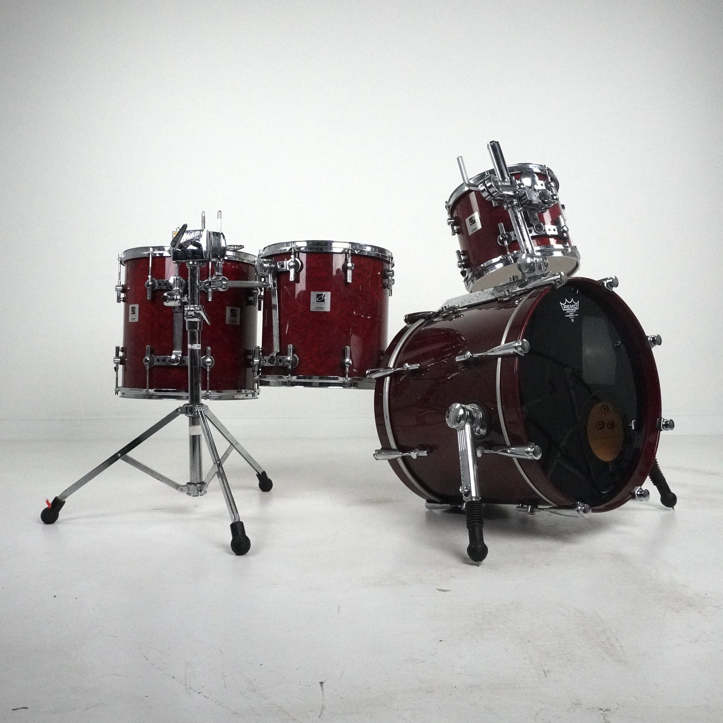 Sonor 4-teilige Designer-Kessel aus Ahorn, hell, in Rot