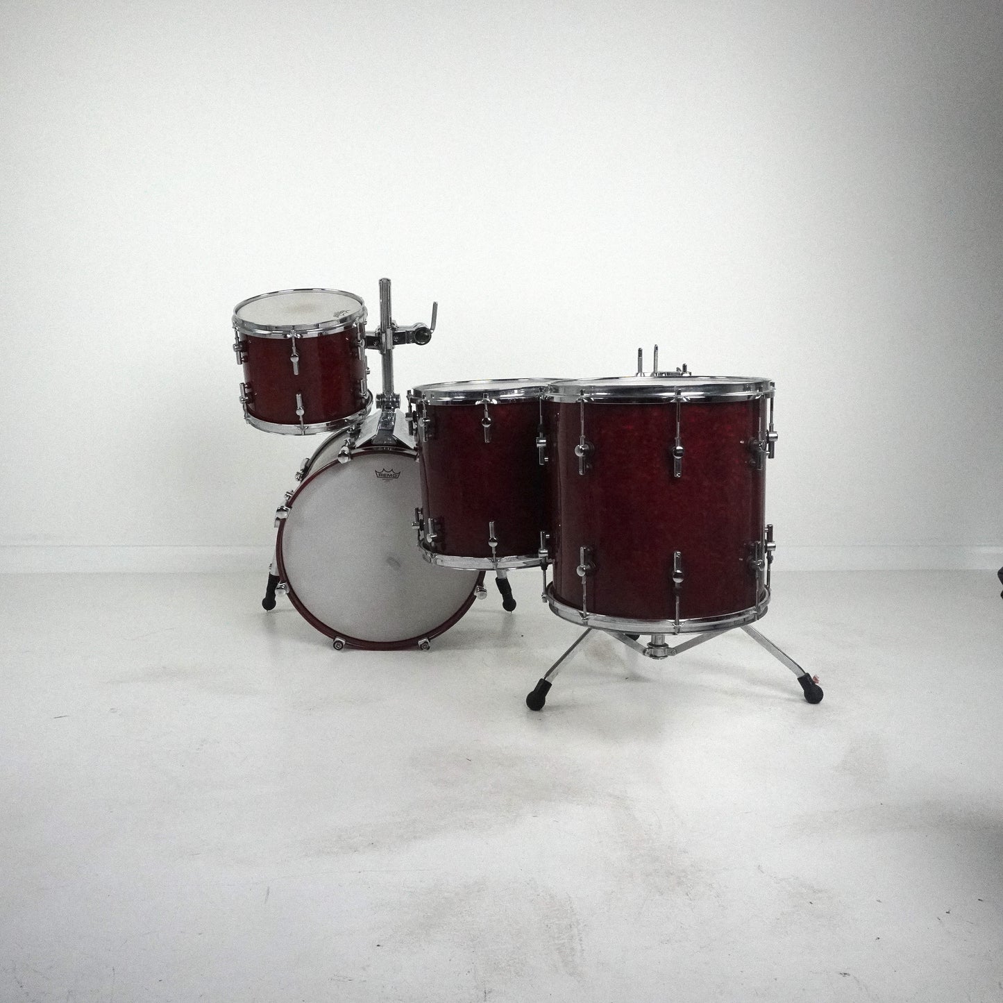 Sonor 4-teilige Designer-Kessel aus Ahorn, hell, in Rot