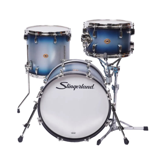 Slingerland 18" Radio King 3pc Kit BDP BLUE & SILVER LACQUER  SPRAY