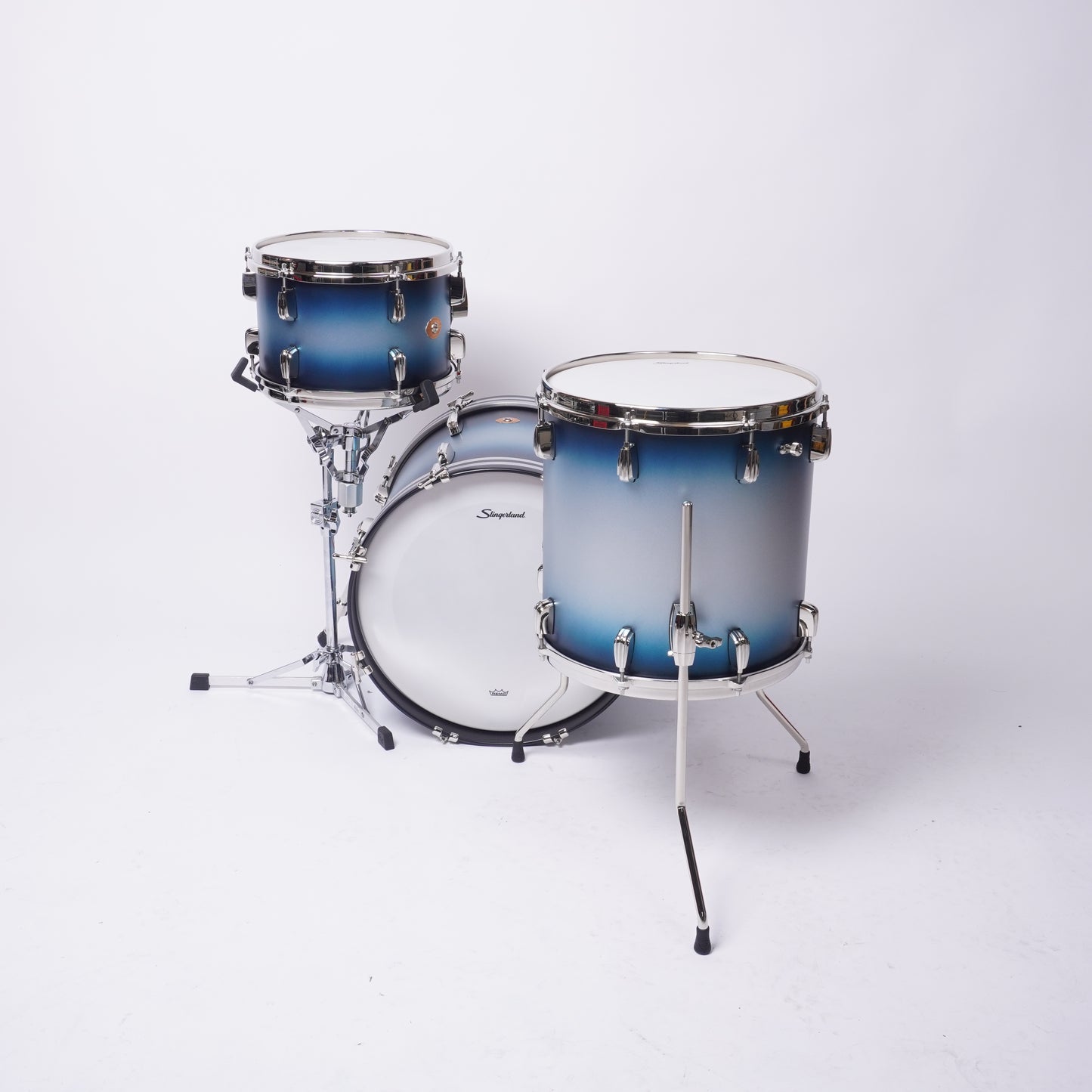 Slingerland 18" Radio King 3pc Kit BDP BLUE & SILVER LACQUER  SPRAY
