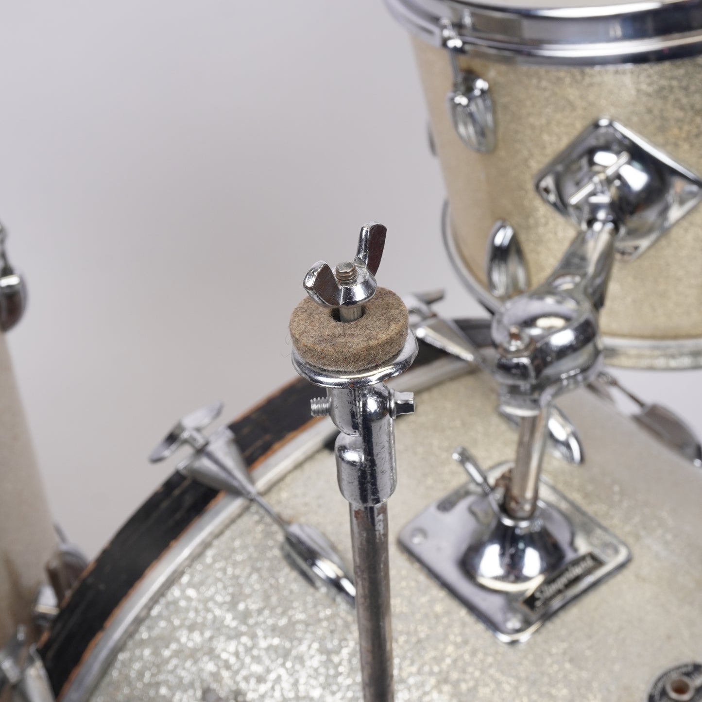 Slingerland Late 60’s Gene Krupa Outfit (3-Piece) in Sparkling Silver 22x14, 13x9, 16x16