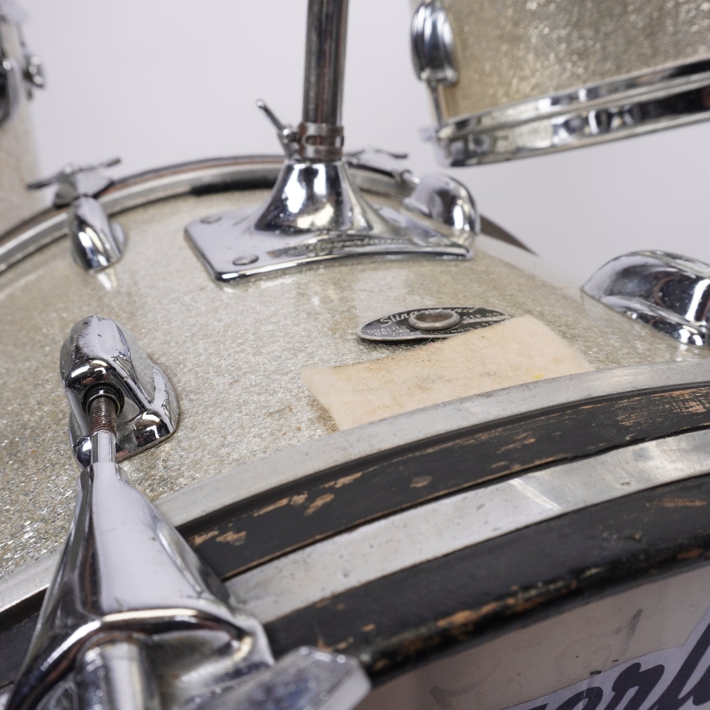 Slingerland Late 60’s Gene Krupa Outfit (3-Piece) in Sparkling Silver 22x14, 13x9, 16x16