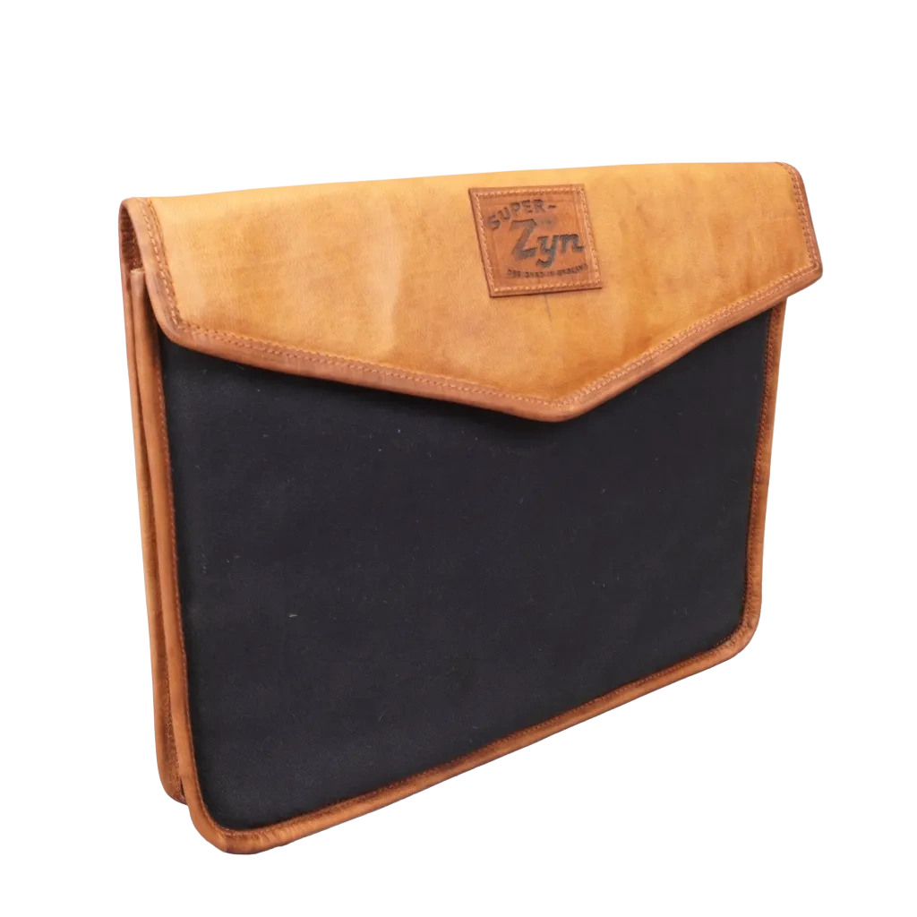 Zyn Canvas/Leather Laptop Sleeve – Sleek. Durable. Timeless.