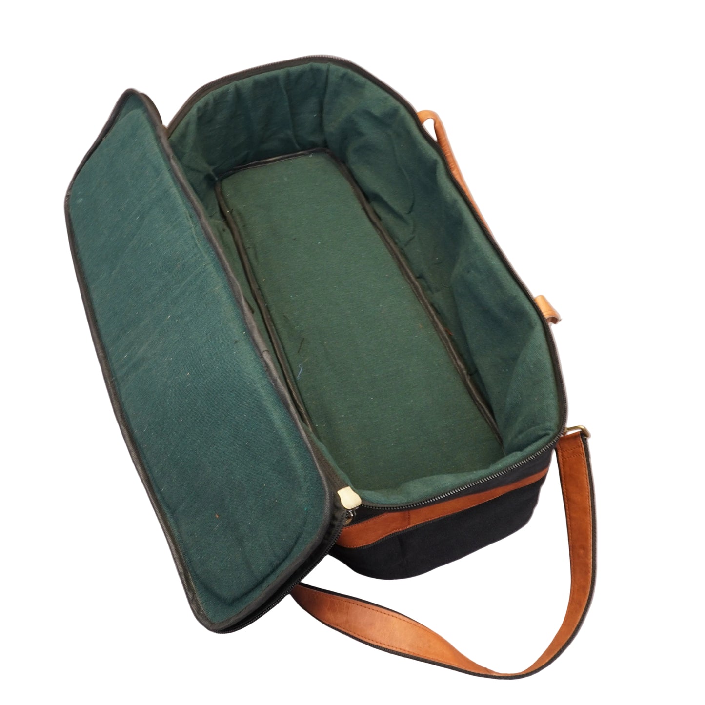 ZYN Luxus-Tasche aus Canvas und Leder mit Metallbeschlägen - Schwarz