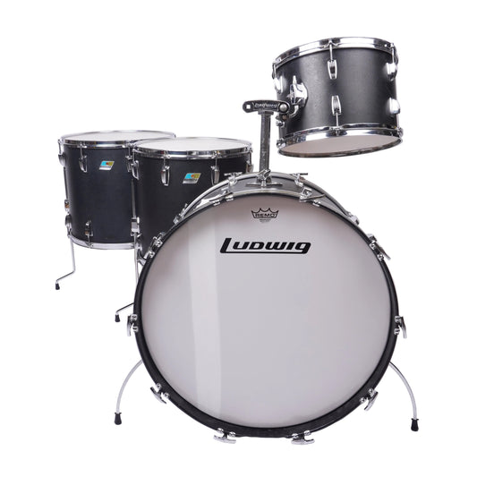 LUDWIG CLASSIC ROCK 4-PIECE DRUM KIT IN MATT BLACK WRAP 24/13/16/18