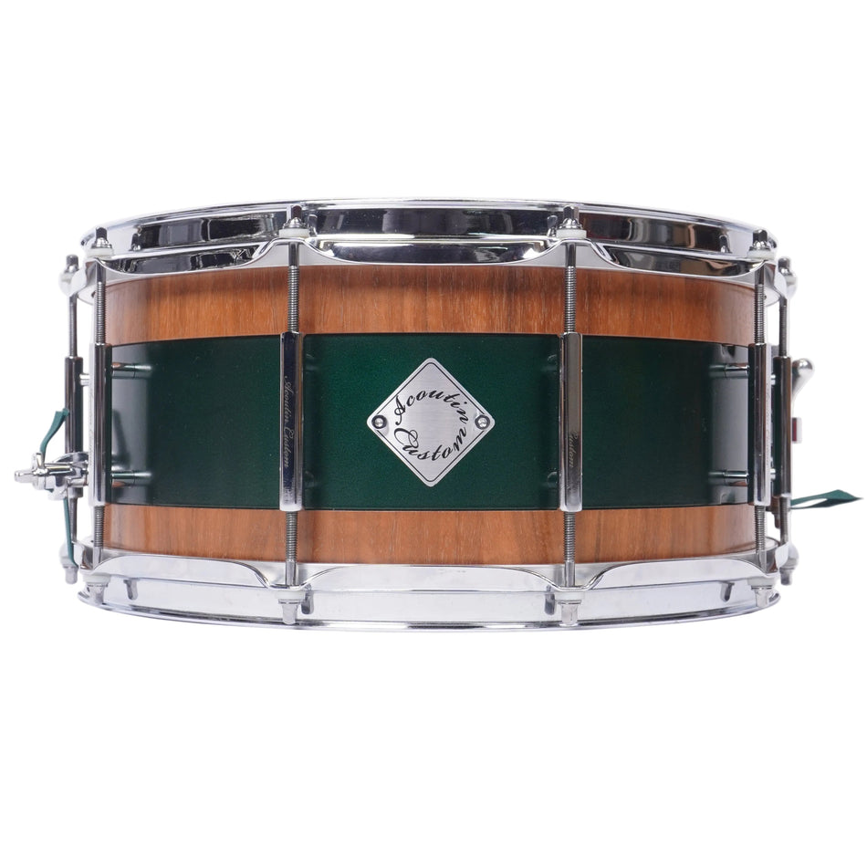ACOUNTIN 14"x 6.5" STEEL /WALNUT HYBRID SNARE DRUM