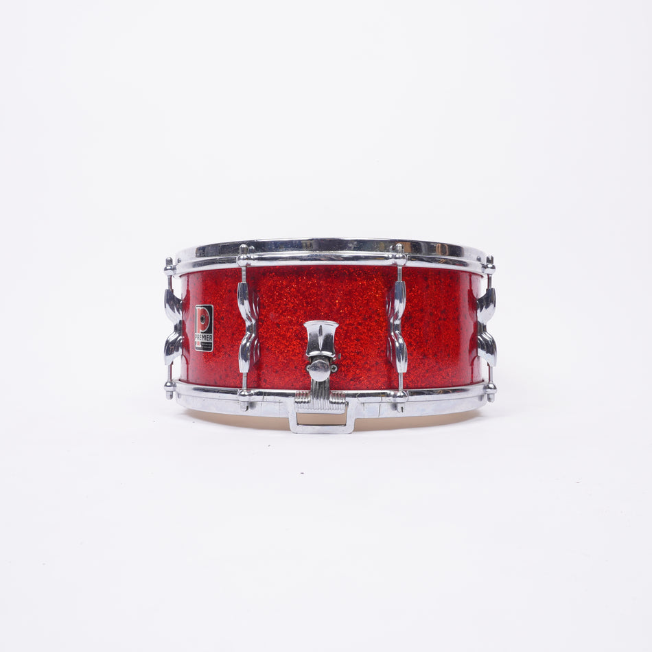 PREMIER ROYAL ACE 14x5.5 SNARE DRUM 1960s UK – RED SPARKLE