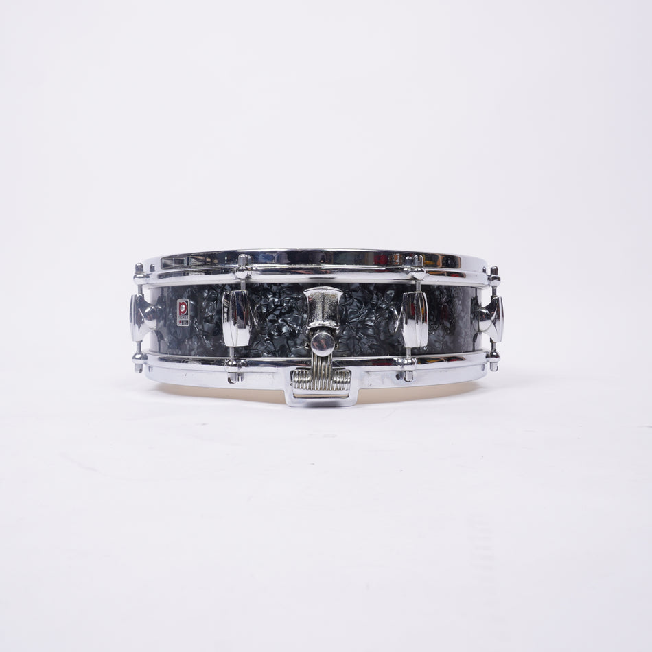 VINTAGE PREMIER ROYAL ACE 14"x 4" SNARE DRUM IN BLACK DIAMOND WRAP