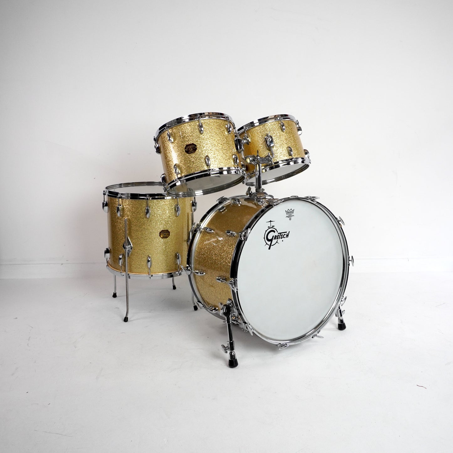 Gretsch USA 4-teiliges Schlagzeug in Gold Sparkle