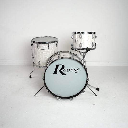 Rogers 3-piece ‘Script’ Badge Shell Pack in White Marine Pearl