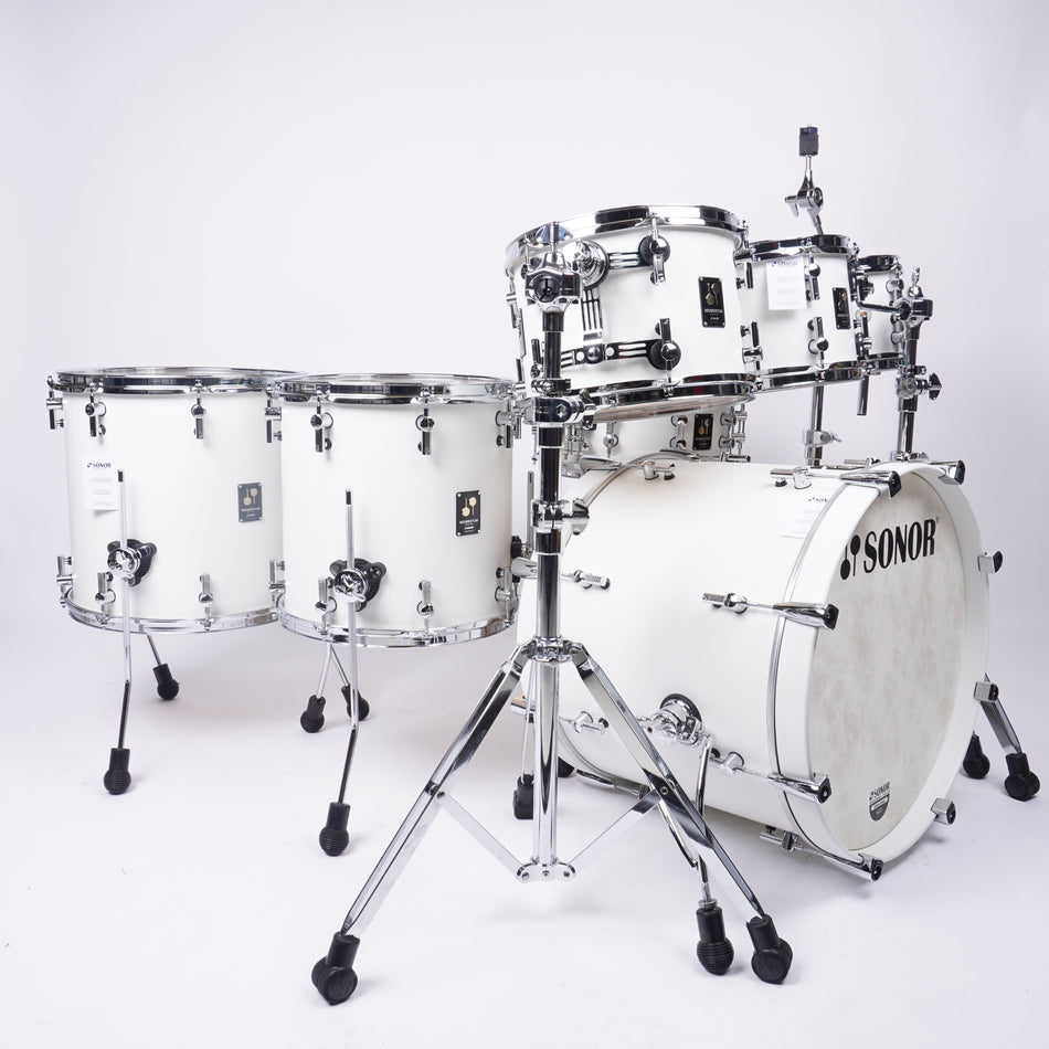 Sonor - Momentum Series 7 Piece Maple Drum Kit In Satin Pure White 20/8/10/12/14/16/14SD
