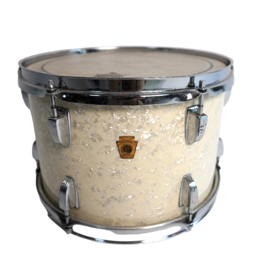 Ludwig Tom 12" x 8" en blanc marine nacré (fin des années 60)