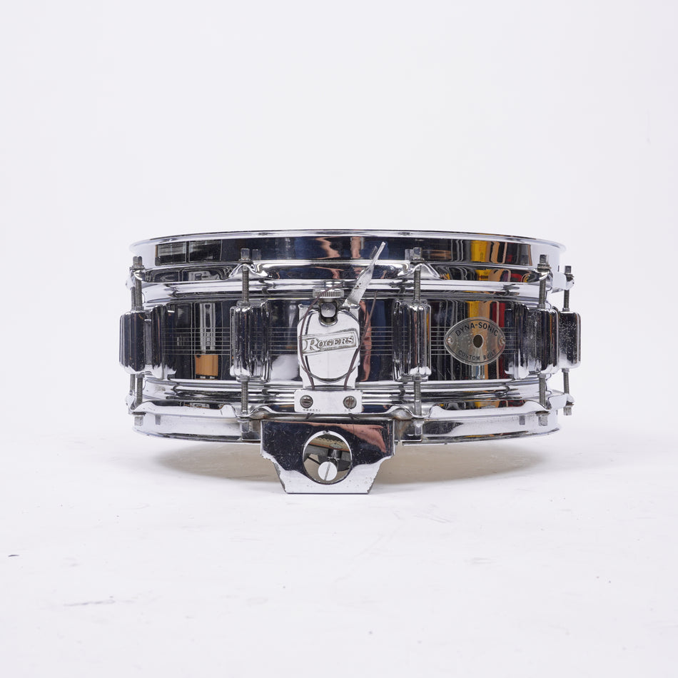 ROGERS DYNASONIC CHROME OVER BRASS SNARE DRUM (MADE IN ENGLAND)