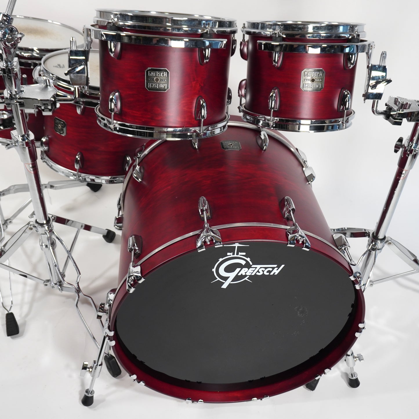 Gretsch USA Custom 5-teiliges Schlagzeug in satiniertem Palisander-Finish