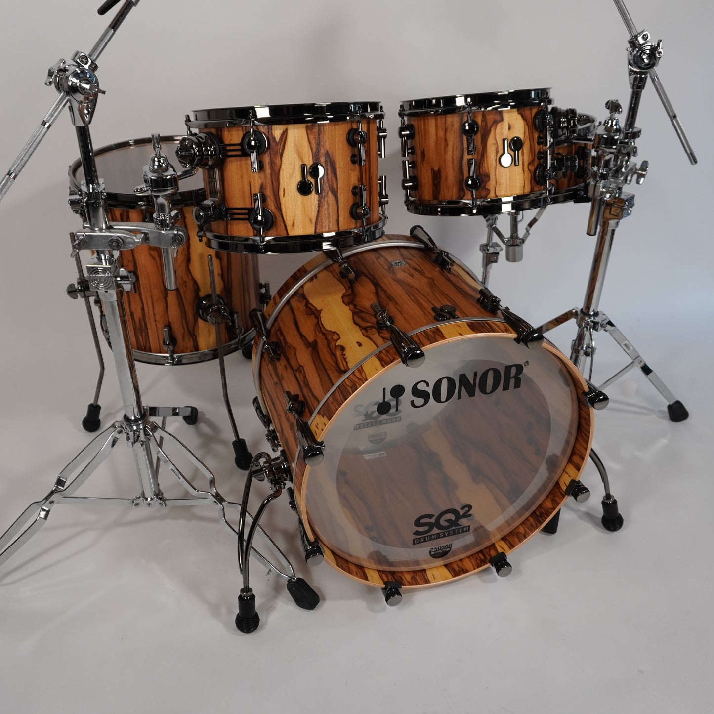 Sonor SQ2 20" Beech Thin Drum Kit, African Marble With Black Chrome Hardware