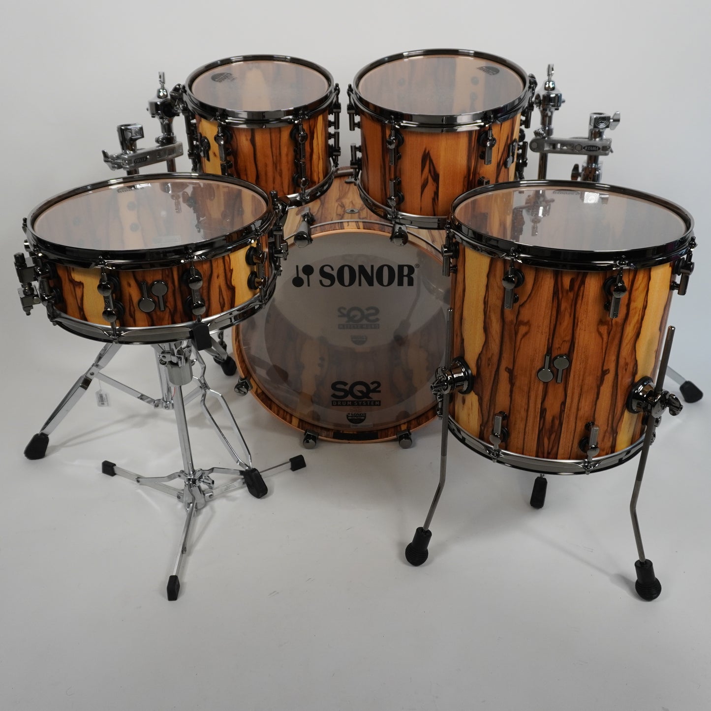 Sonor SQ2 20" Beech Thin Drum Kit, African Marble With Black Chrome Hardware