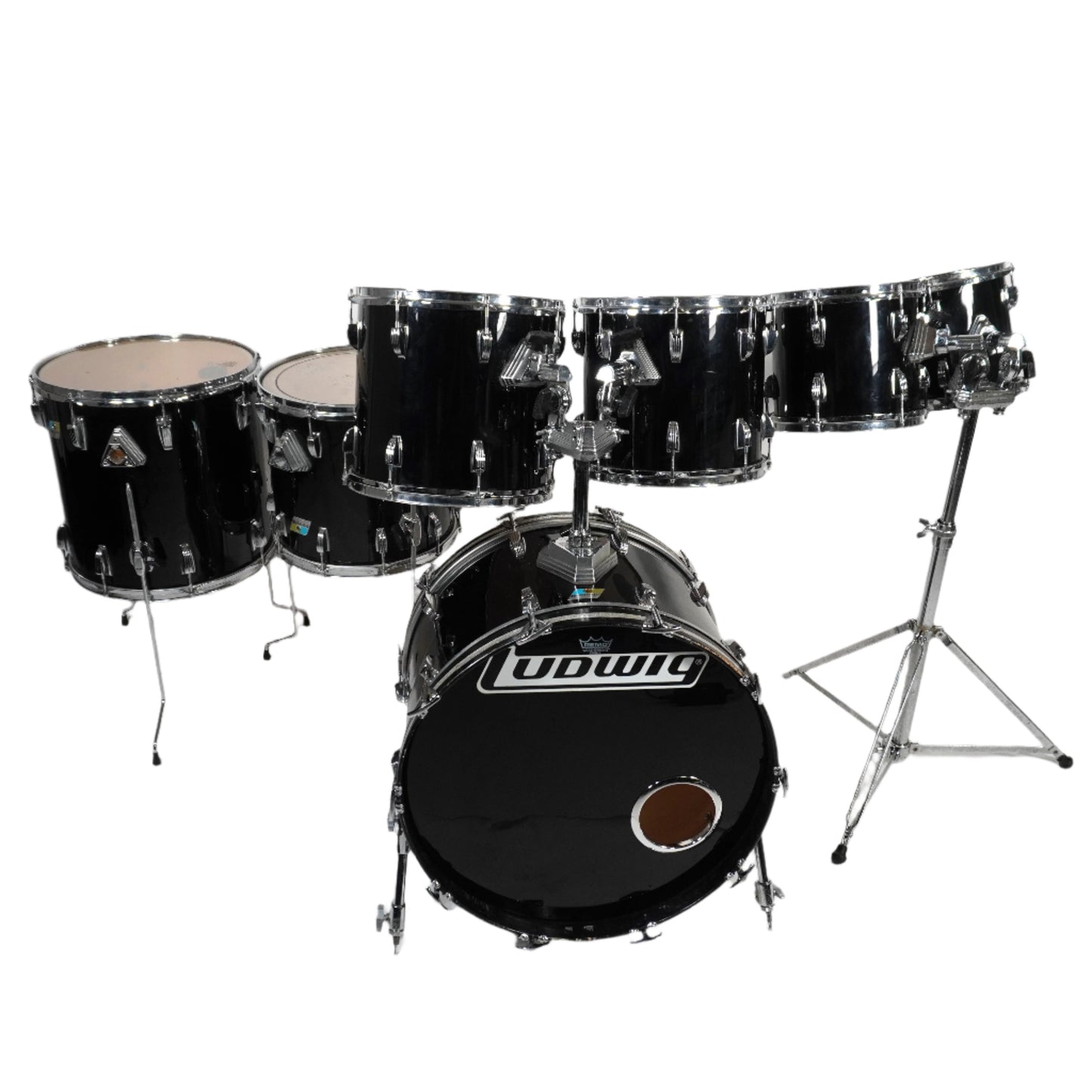 Ludwig Classic Maple 7-Piece Drum Kit in Black Cortex 22,8,10,12,13,14,16