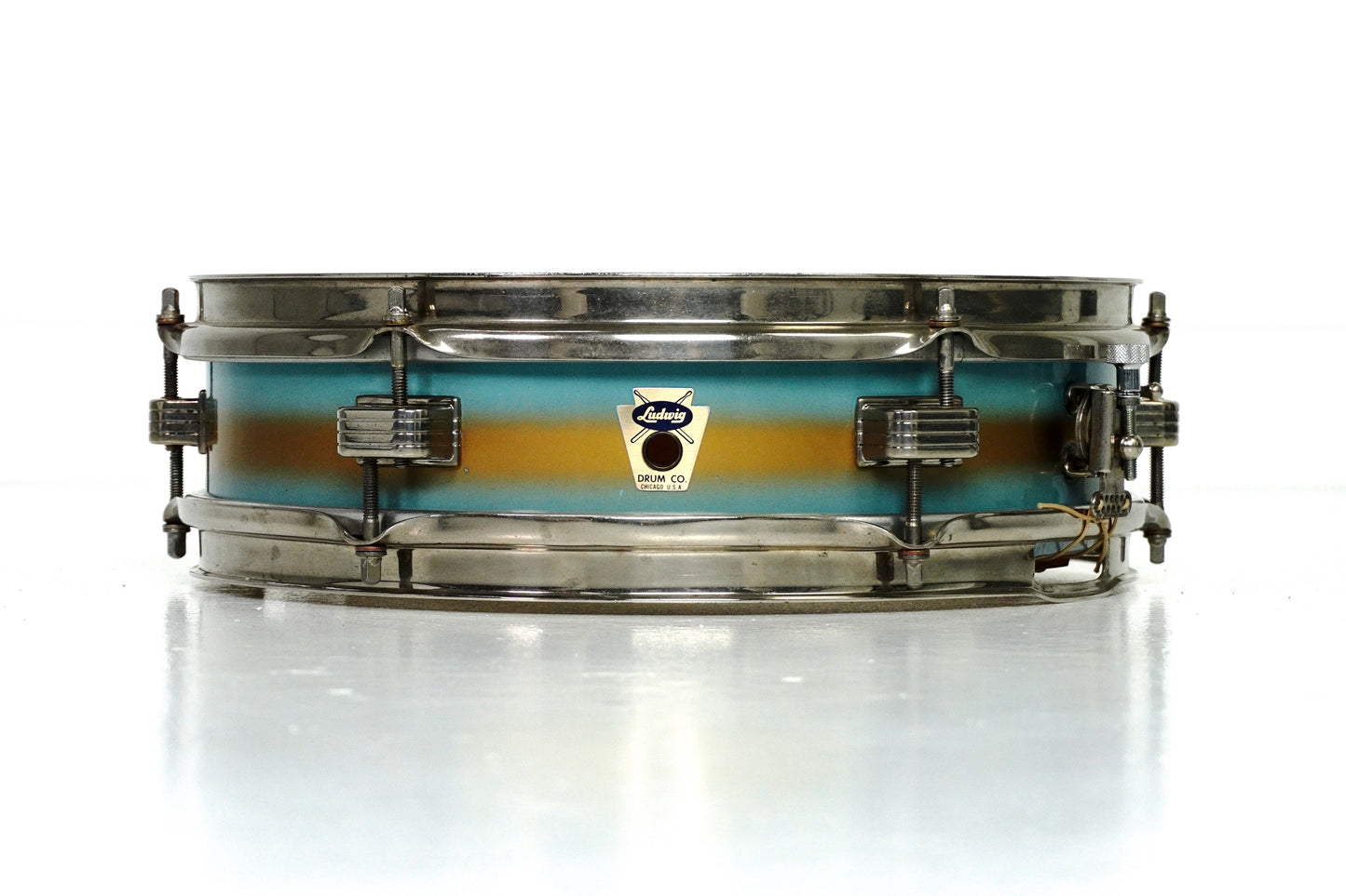 Ludwig 13” x 3” Jazz-Combo Piccolo Snare in Turquoise/Gold Duco Lacquer