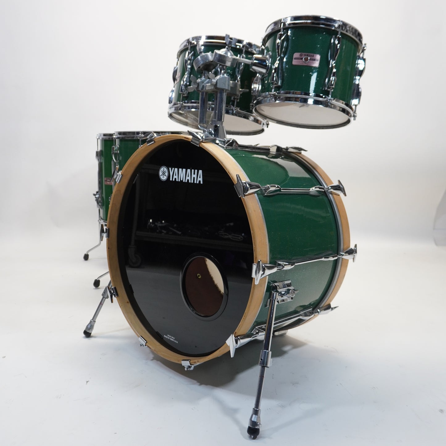 YAMAHA RECORDING CUSTOM Drum Kit - In Green Sparkle (Custom Paintjob)  - 22/10/12/14/16