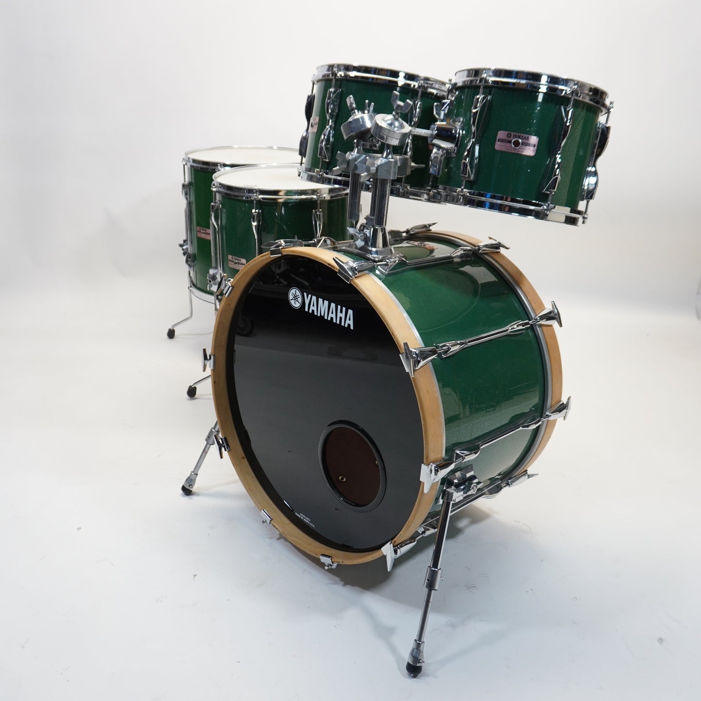 YAMAHA RECORDING CUSTOM Drum Kit - In Green Sparkle (Custom Paintjob)  - 22/10/12/14/16