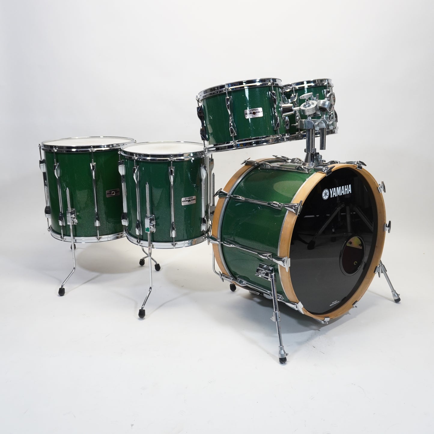 YAMAHA RECORDING CUSTOM Drum Kit - In Green Sparkle (Custom Paintjob)  - 22/10/12/14/16