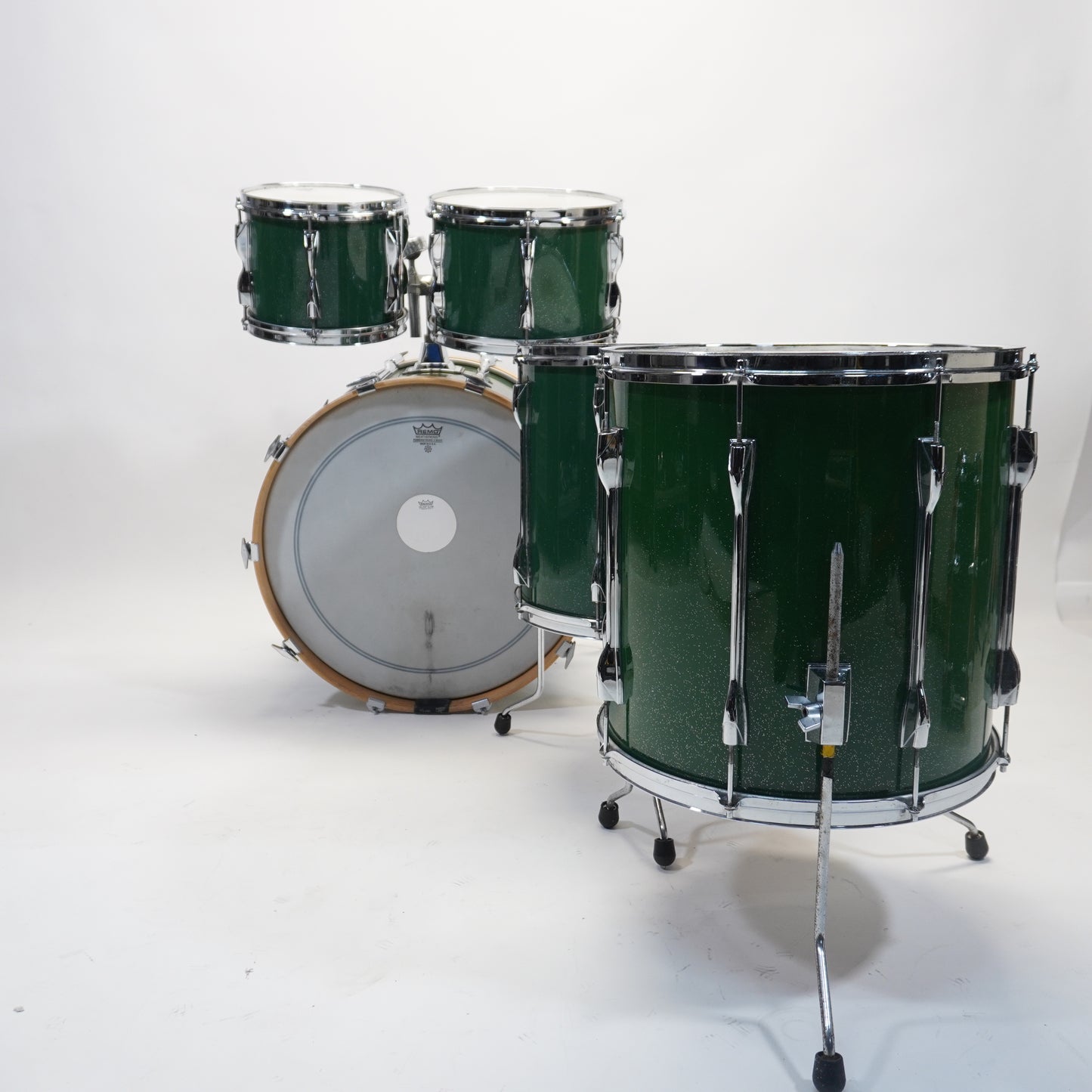 YAMAHA RECORDING CUSTOM Drum Kit - In Green Sparkle (Custom Paintjob)  - 22/10/12/14/16