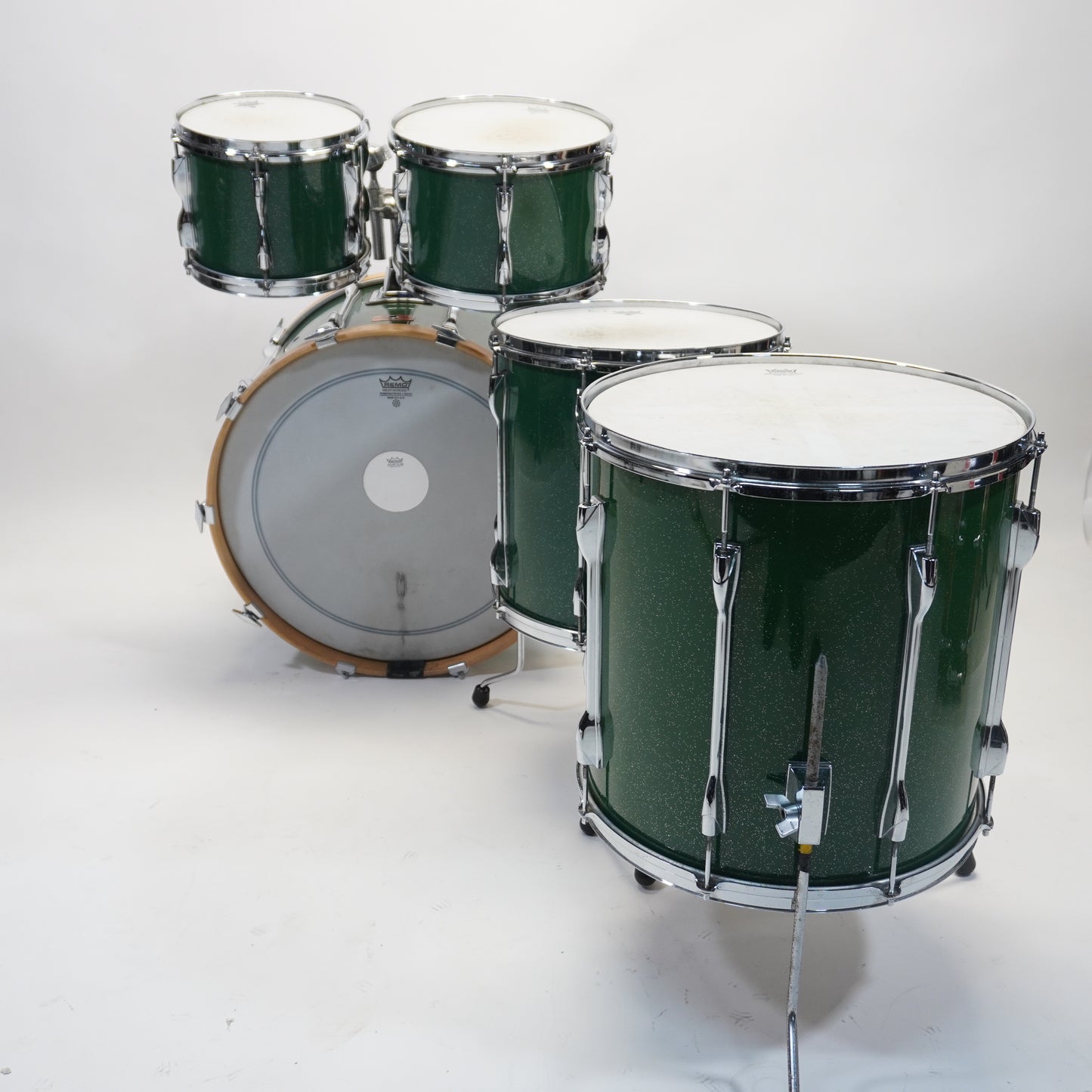 YAMAHA RECORDING CUSTOM Drum Kit - In Green Sparkle (Custom Paintjob)  - 22/10/12/14/16