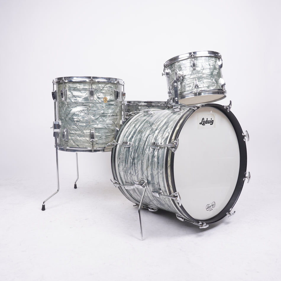 LUDWIG | CLASSIC | 1960s | "DOWNBEAT" | 3 - PIECE SHELL | + MATCHING SNARE DRUM