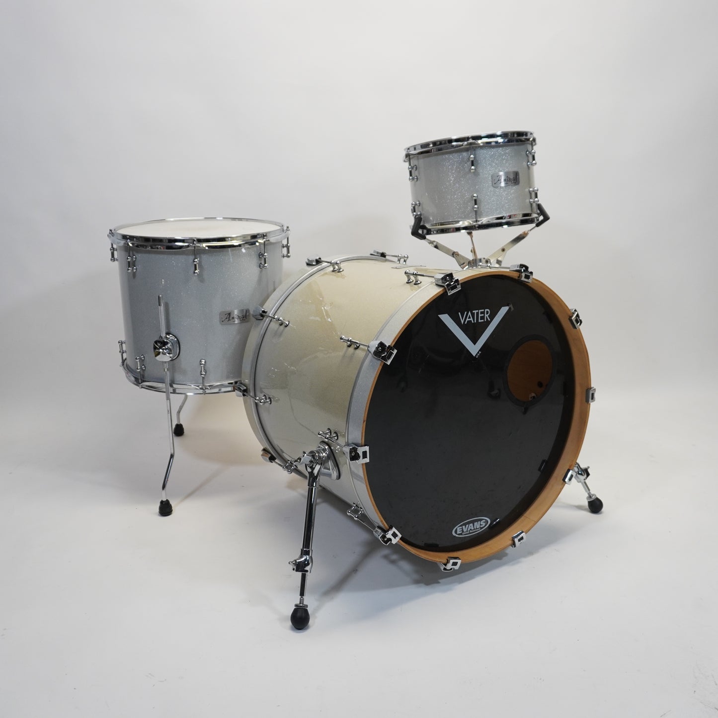 Animal Custom Drum Kit 22/12/16 - Metallic Silver Sparkle