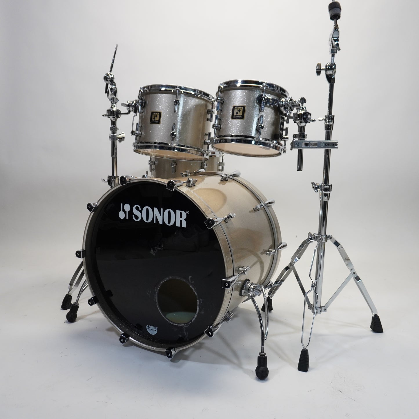 Sonor Delite 4-Piece Shell Pack in Silver Sparkle 22/10/12/14