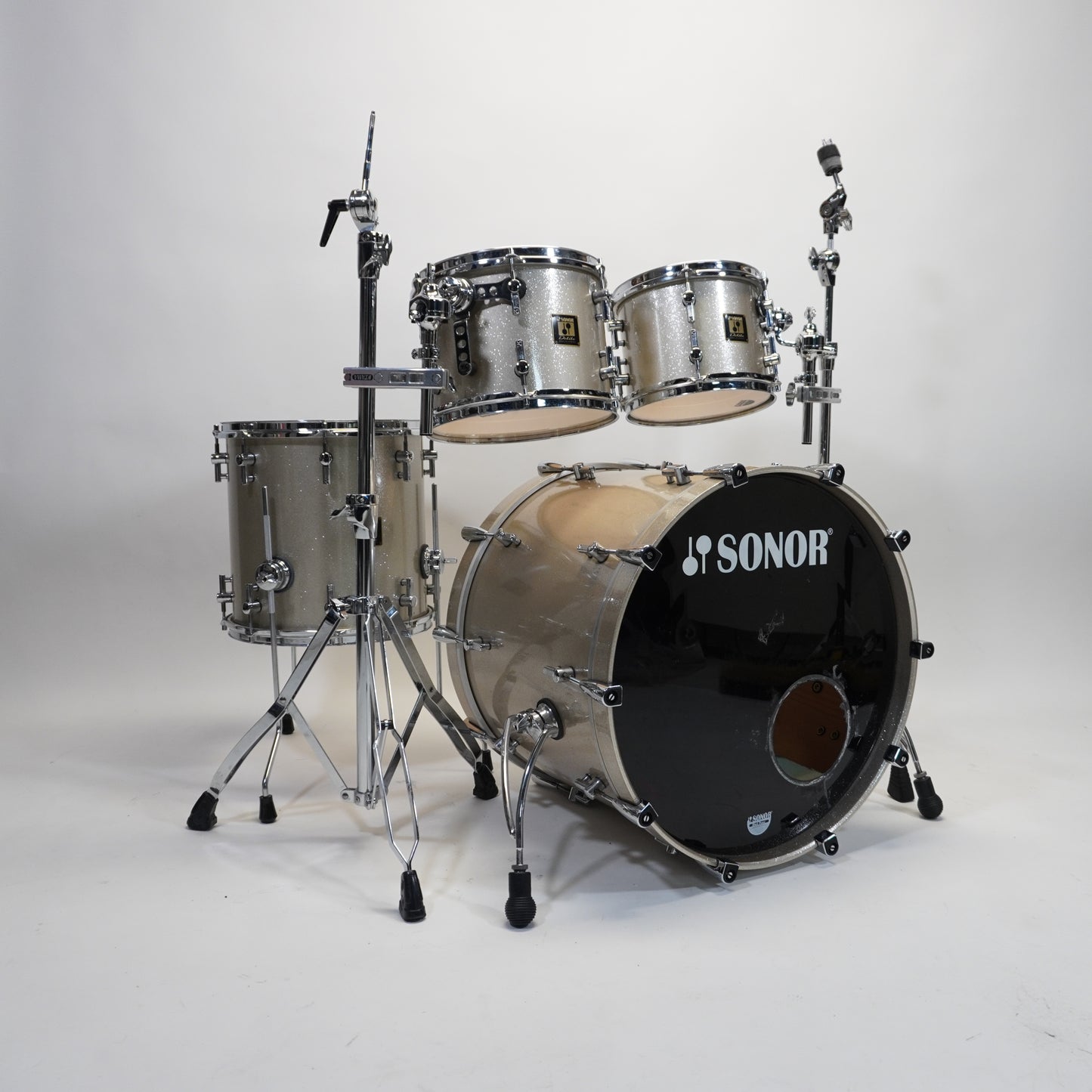 Sonor Delite 4-Piece Shell Pack in Silver Sparkle 22/10/12/14