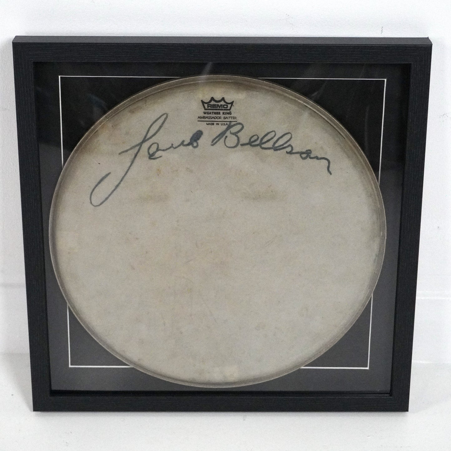 Louie Bellson Signed Drum Head (Framed)