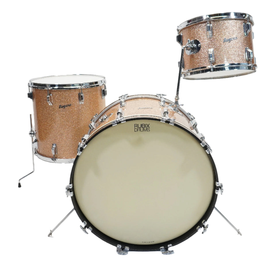 VINTAGE ROGERS FULLERTON 3-PIECE SHELL PACK 22/13/16 IN CHAMPAGNE SPARKLE