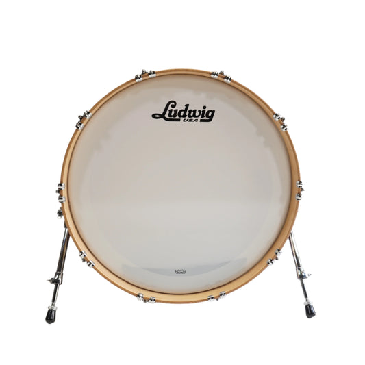 LUDWIG LEGACY 24" BASS DRUM IN NATURAL MAHOGANY