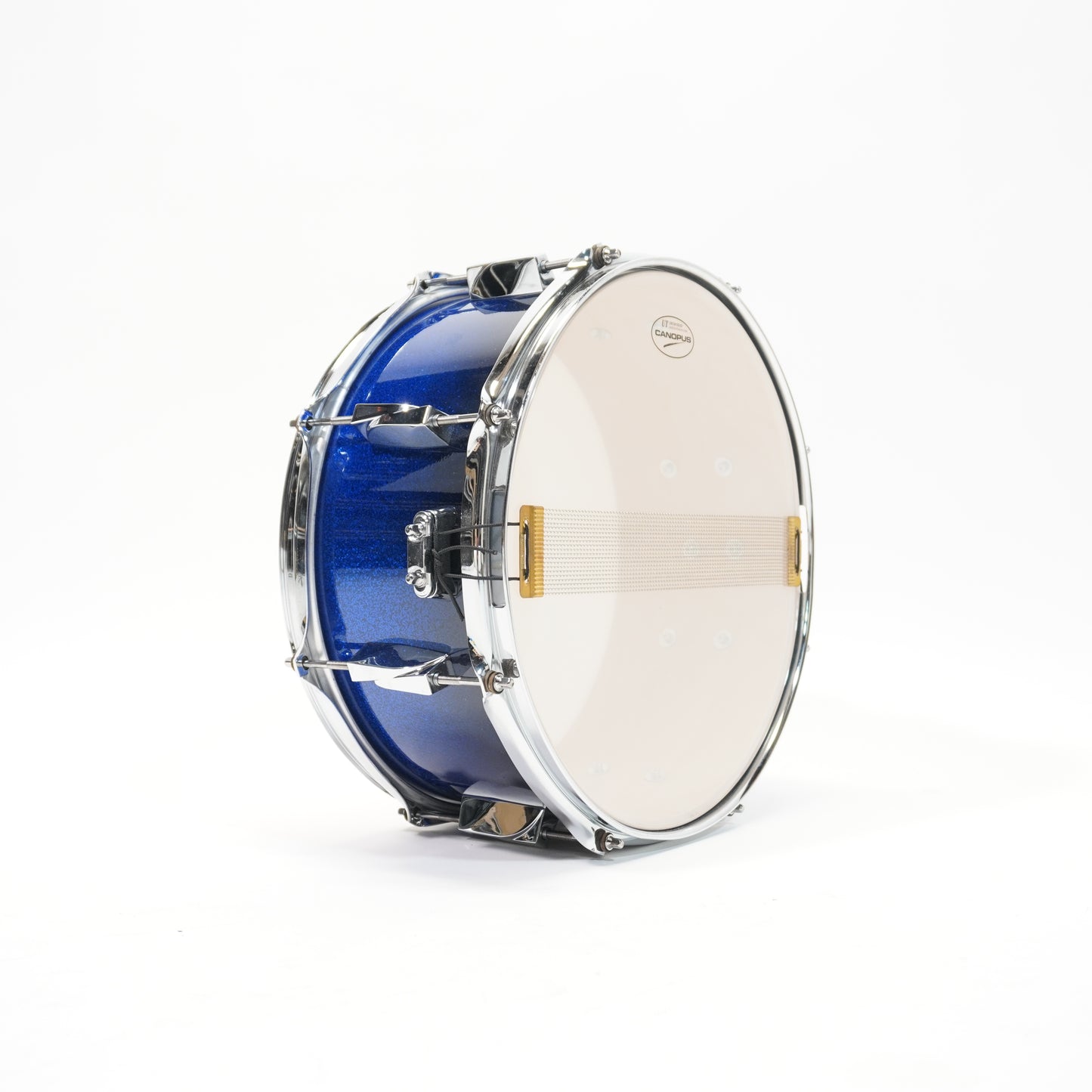 CANOPUS YAIBA 14x6.5 SNARE DRUM IN BLUE SPARKLE