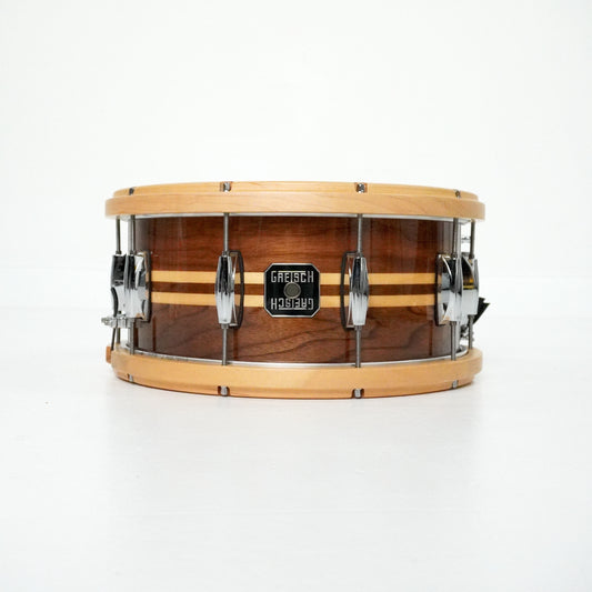 Gretsch 14" x 6.5” ‘Full Range' Walnut with Maple Inlay Snare Drum with Maple Hoops