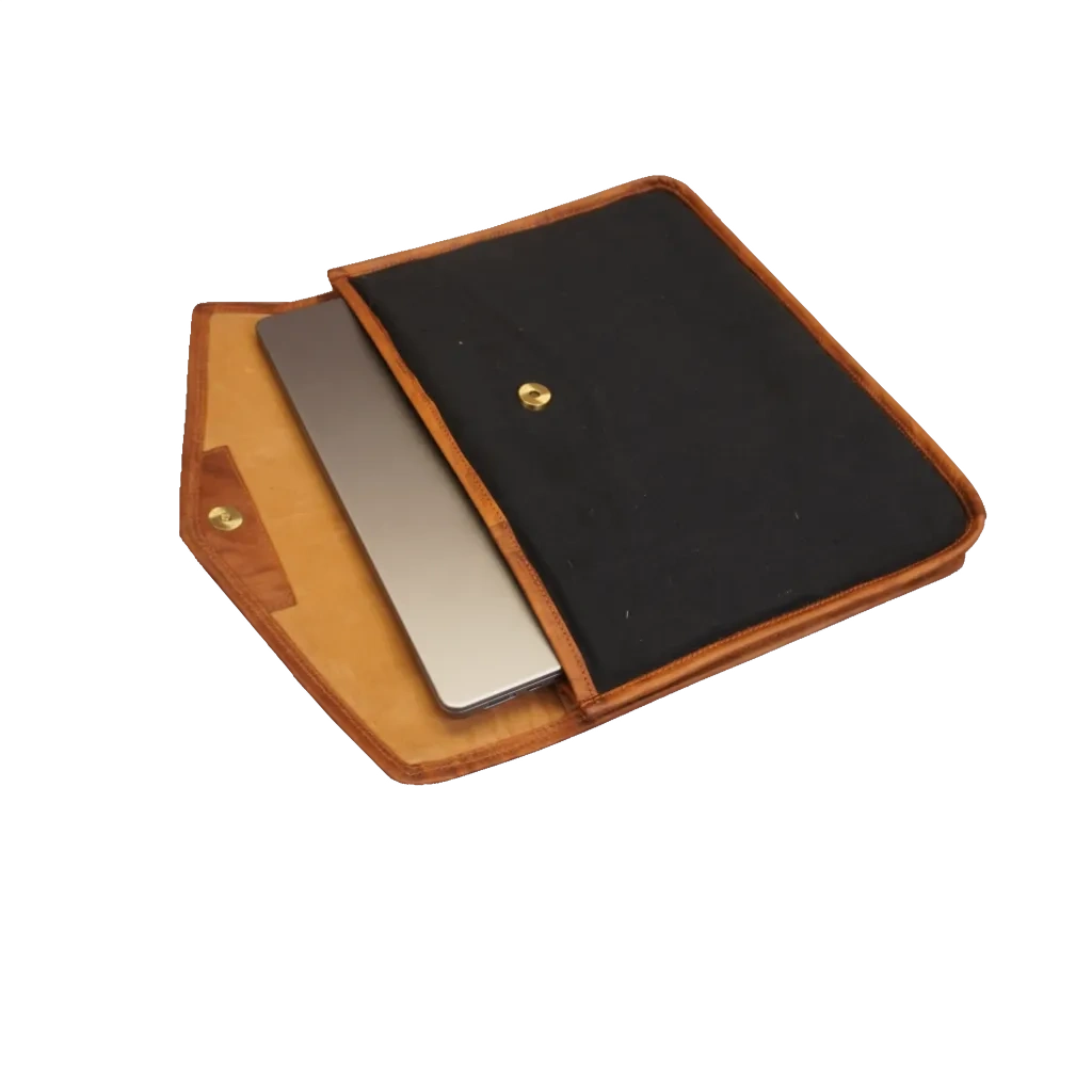 Zyn Canvas/Leather Laptop Sleeve – Sleek. Durable. Timeless.