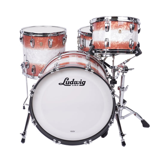 LUDWIG CLASSIC MAPLE DOWNBEAT IN EXCLUSIVE FIRE BURST (ORDERED FOR STEVE MAXWELL) 20/12/14/14X6.5 DRUM KIT