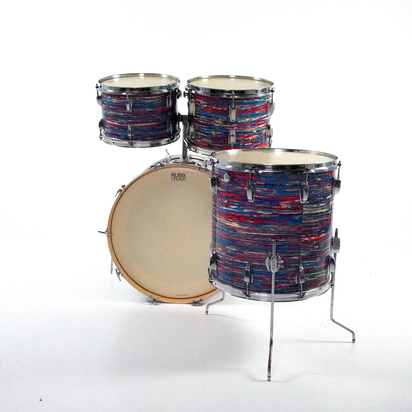 Ludwig 4-Piece Kit in Psychedelic Red 1971-1975 22,12,13,16