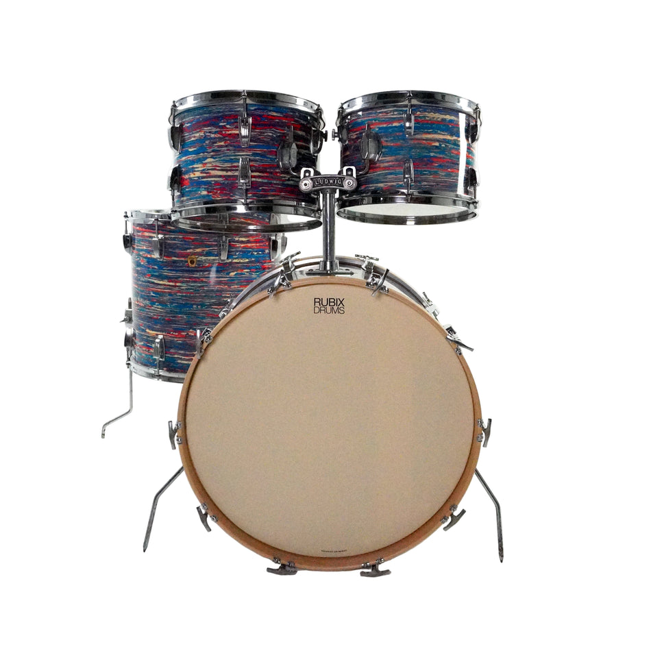 Ludwig 4-teiliges Set in Psychedelic Red 1971-1975 22,12,13,16 
