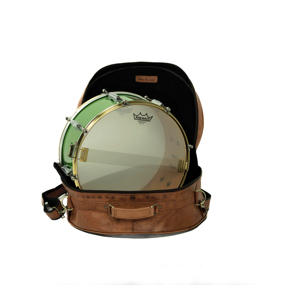 ZYN Luxury Leather Canvas Snare Bag - 14 inches