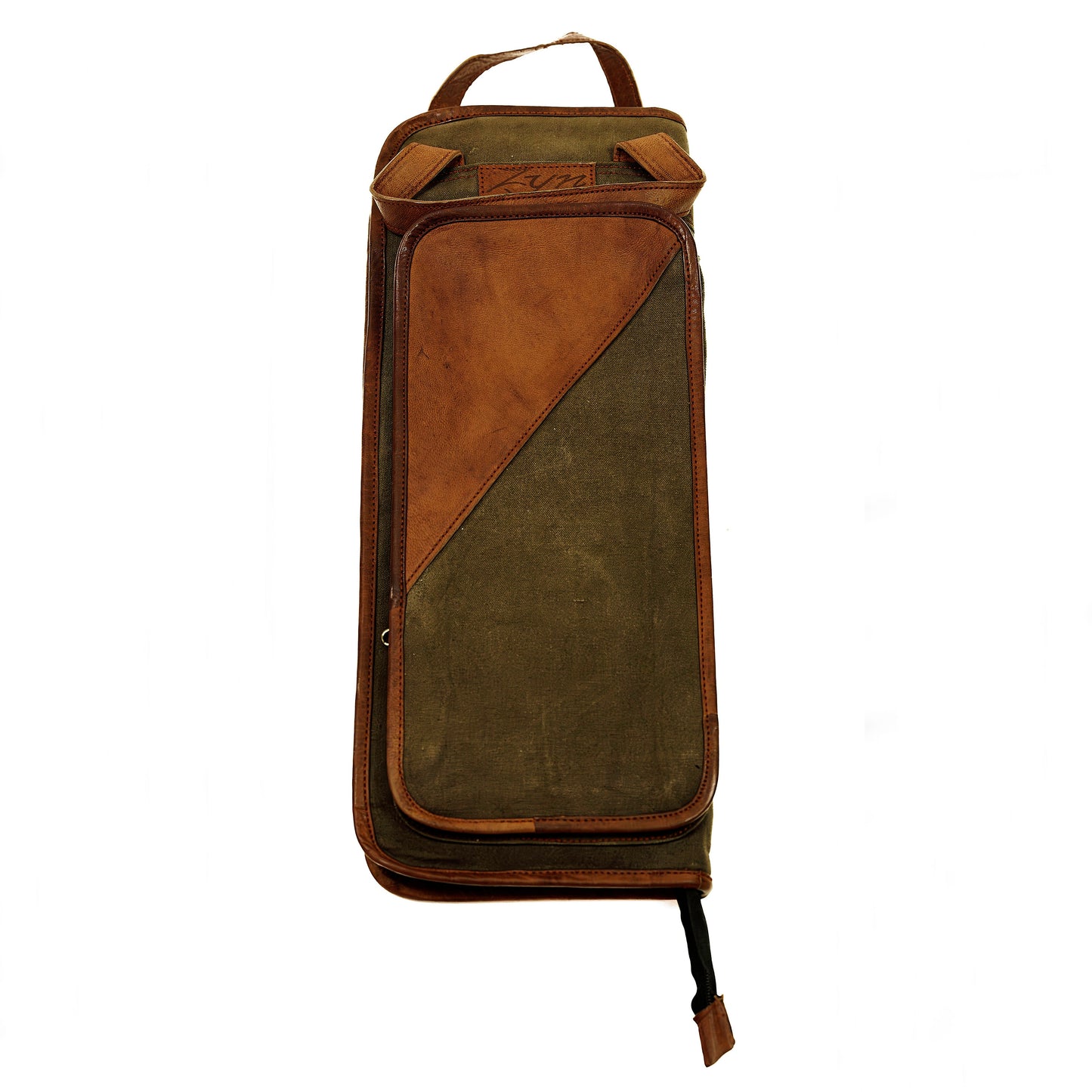 Zyn Luxury Leather Canvas Stick Bag
