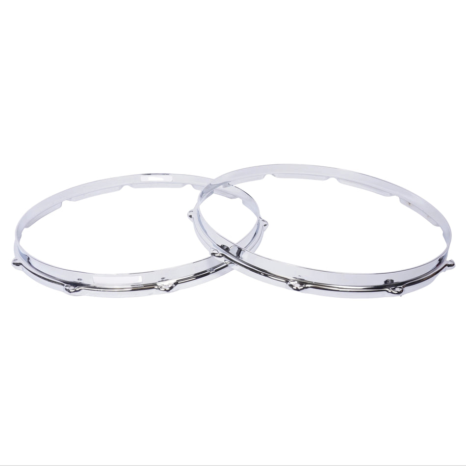 PAIR 14" COB 10-LUG TOP/BOTTOM HOOPS RUBIX DRUMS 