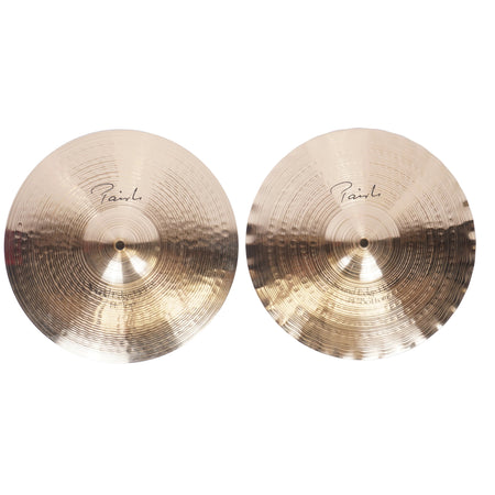 Two Paal cymbals with a hammered gold finish, displayed side-by-side on a light off-white background.
